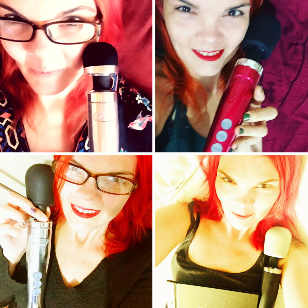JoEllen posing with 4 different Doxy wands