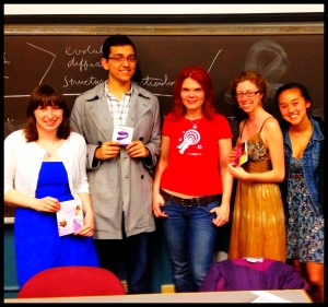 JoEllen posing with 4 college students