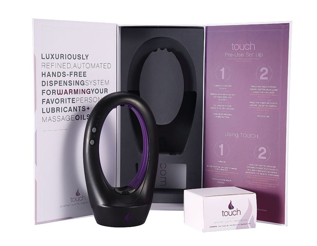 The Touch Lubricant Warming System and its packaging.