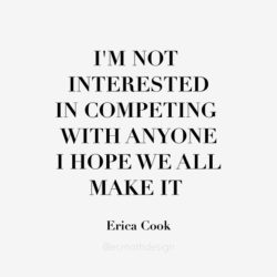 I'm not interested in competing, I hope we all make it