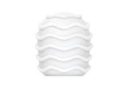 Dome-shaped white cover with wavy ridges