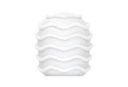 Dome-shaped white cover with wavy ridges