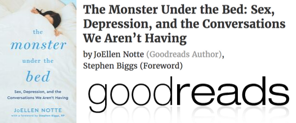 Text reading The Monster Under the Bed and "Goodreads"